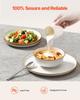 12 PCS Dinnerware Set Ceramic Plates and Bowls Sets Service for 4 White