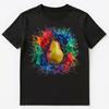 Colorful Paint Splash Pear Art Graphic Unisex T-Shirt