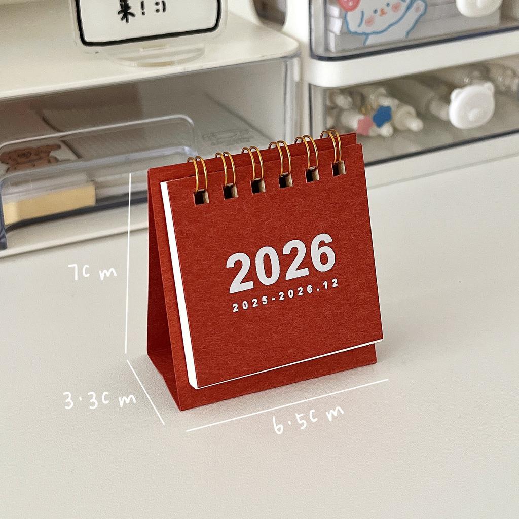 2026 Mini Simple Desk Calendar - Creative Spiral-Bound Calendar for Desktop Decoration & Office Stationery Office Supplies