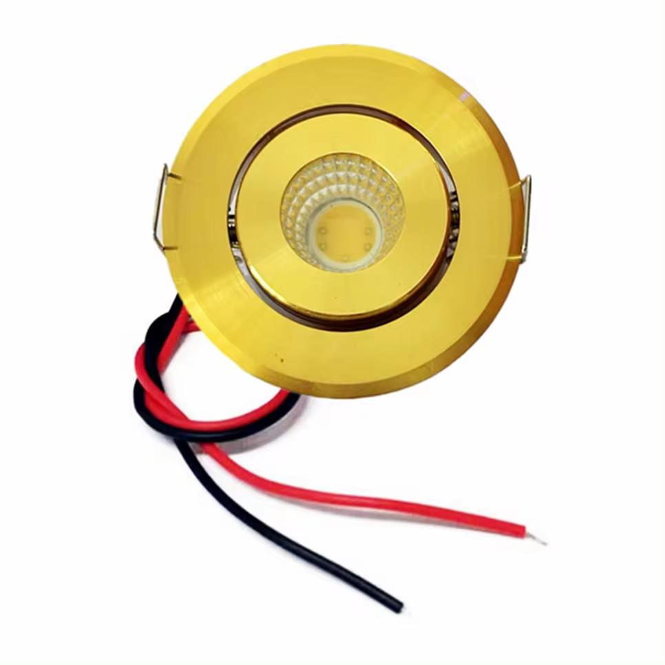 12V COB LED Downlights Mini Ceiling Light 3W Adjustable Drive Free Down Lights Showcase Cabinet Recessed Lighting White Body