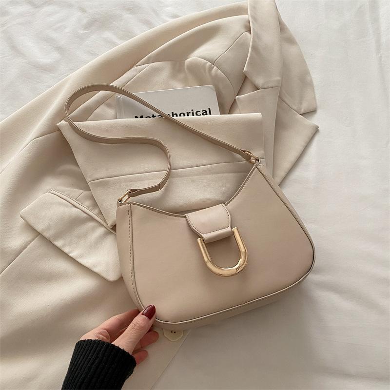 

Модная повседневная сумка подмышку простая модная сумка через плечо женская 2025 лето повседневная новая простая ретро сумка-полумесяц хаки