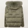 OFTBUY Winter Women Coat Real Natural Fox Fur Collar Thick Warm Jacket Casual White Duck Down Hooded New Outwears Streetwears