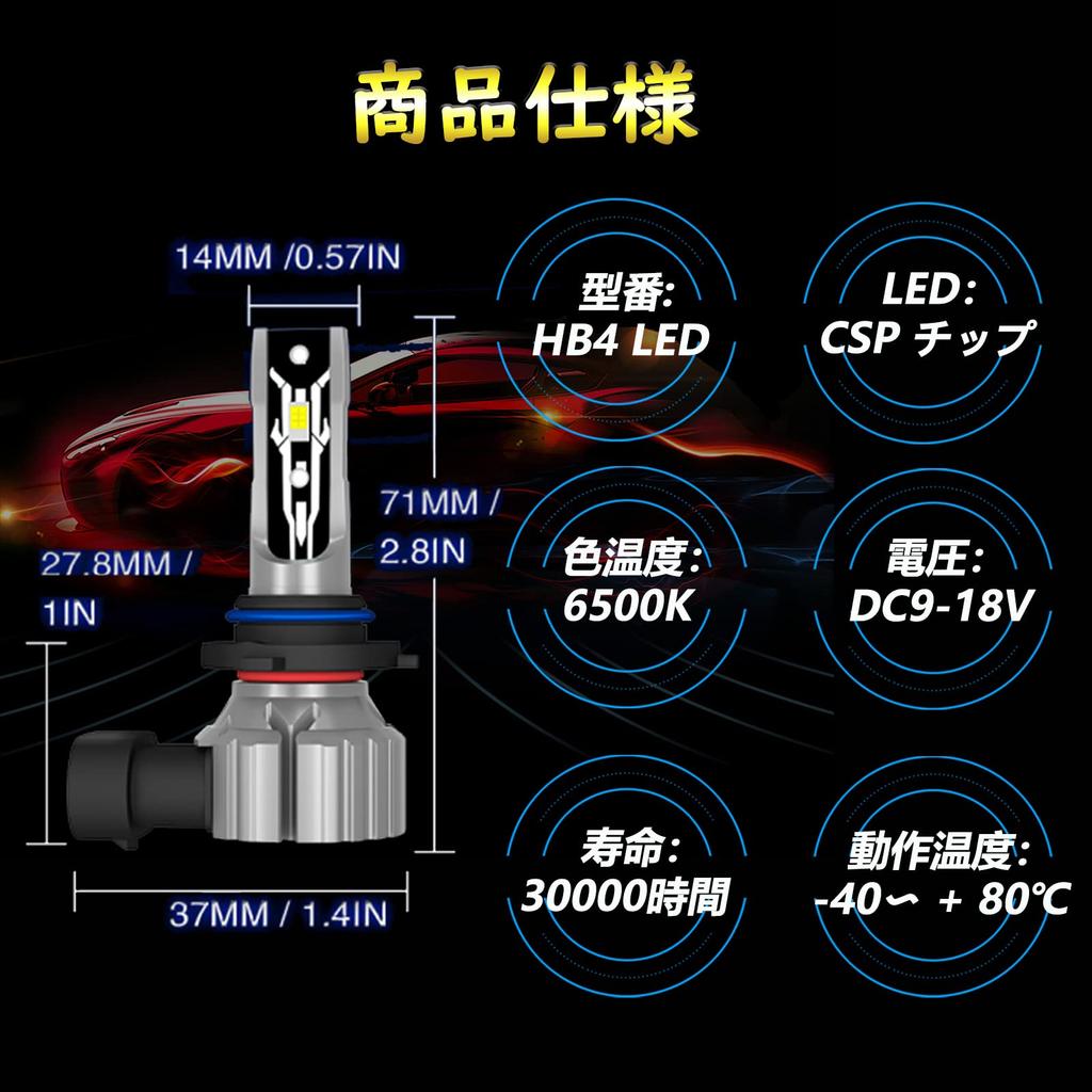 XELORD HB4 9006 LED Headlight for Cars, Fog Lamp, Dual Use, High Brightness, 6000K,
