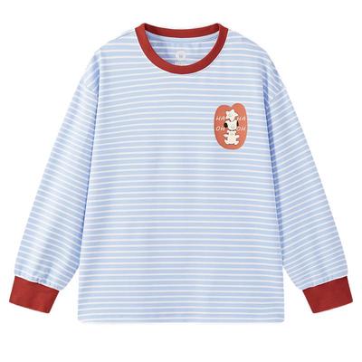 MQD Preppy Farbblock Streifen Langarm-T-Shirt für Jungen