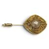 Used Vintage Brooch Gold Faux Pearl
