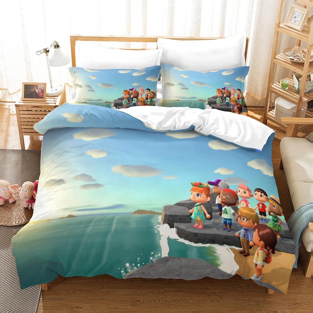Movie Game Three-Piece Quilt Cover Printing 3D Digital Thickening Kit