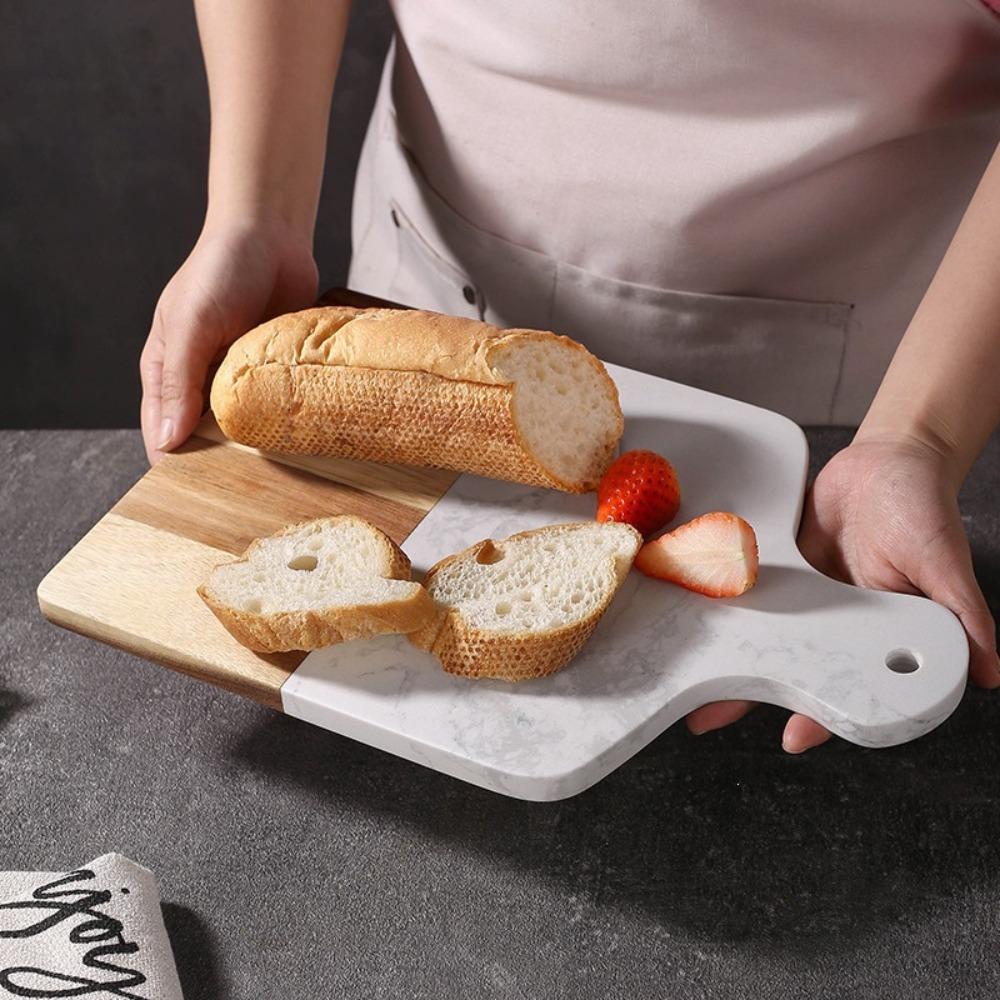 Taglieri in Marmo e Legno Resistenti al Calore Uso Doppio Lato Tagliere per Formaggio Preparazione degli Ingredienti