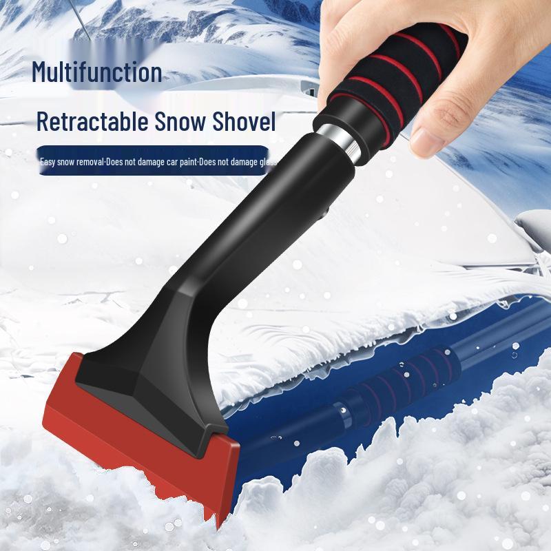Retractable Multifunctional Car Snow Shovel - Snow Removal & Defrosting Tool, Extended Scraper, Protects Car Paint