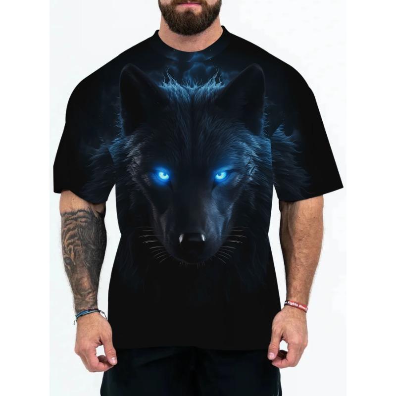New 3D Digital Printed Summer Fashion Men's T-shirt with Animal and Character Patterns Large Size T-shirt