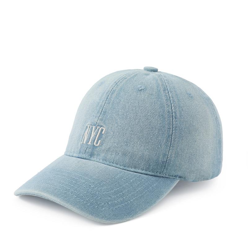 Вышитая ковбойская шляпа с вышивкой, бейсбольная кепка в стиле ретро с язычком утки, старая кепка от солнца, кепка с загнутыми полями M（56-58cm） светло-синий