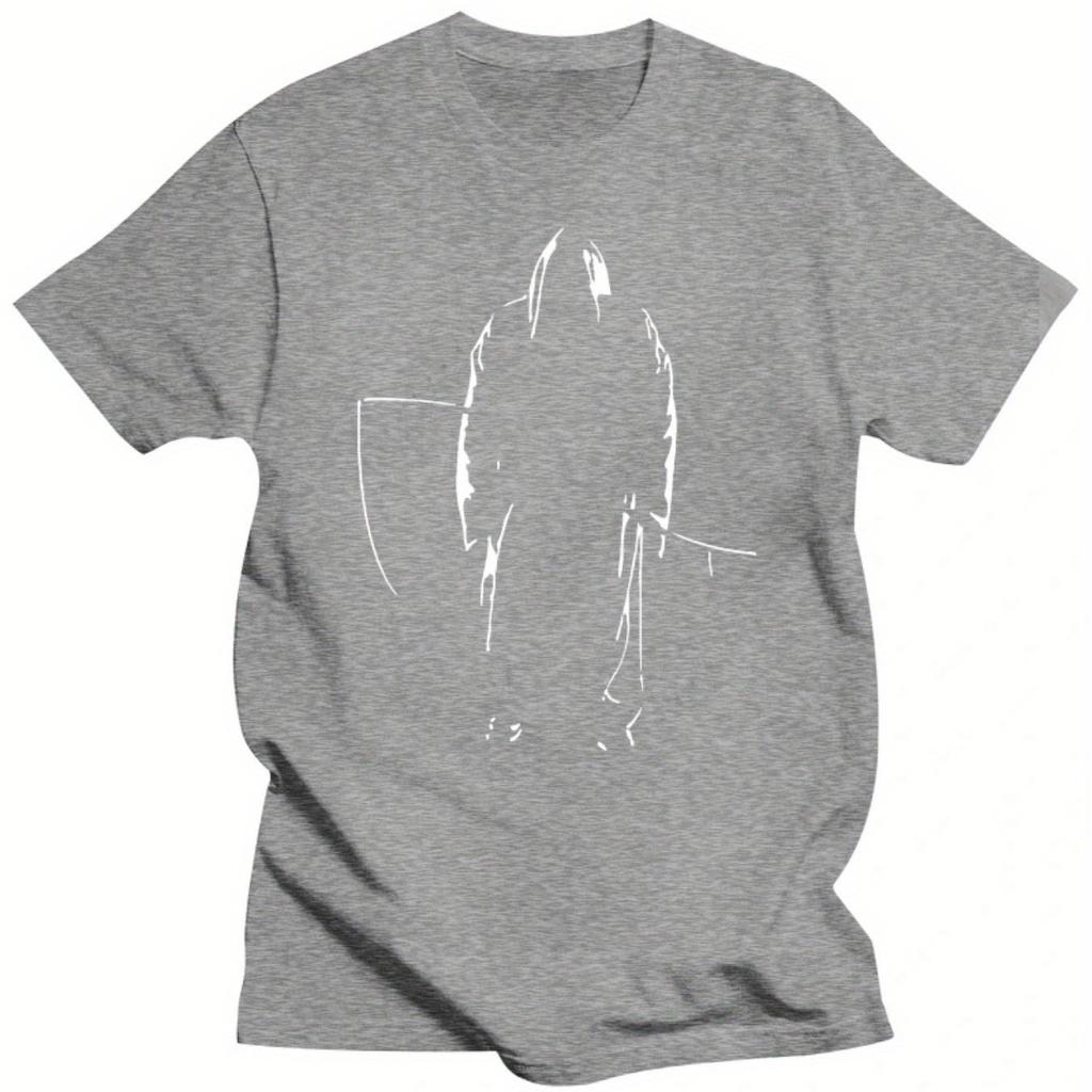Men Grim Reaper Graphic T-Shirt Cotton Short Sleeve Rock Emo Horror Print Tee for Adults Teens Casual Crew Neck Men Clothing