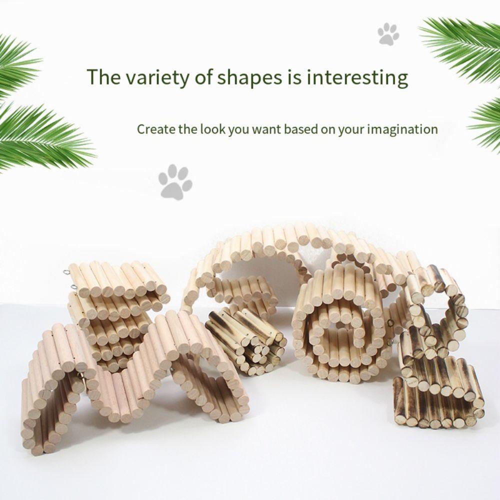 Multifunctional Hamster Suspension Bridge Wooden Hamster Habitat Toy  Small Animals