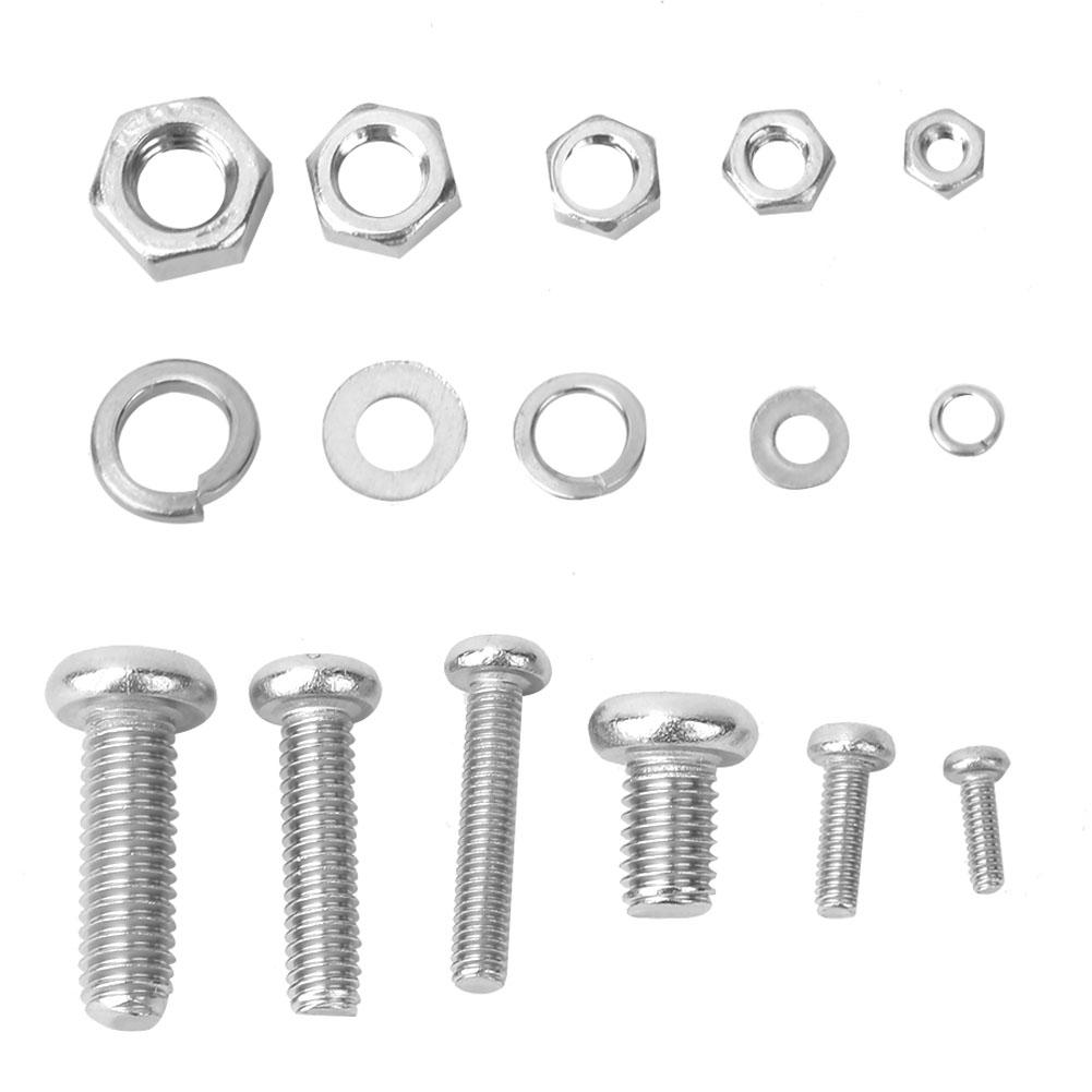 240 Pcs Cross Bolt Nut Gasket Set M2 M2.5 M3 M4 M5 Stainless Steel Fastening Tool Set