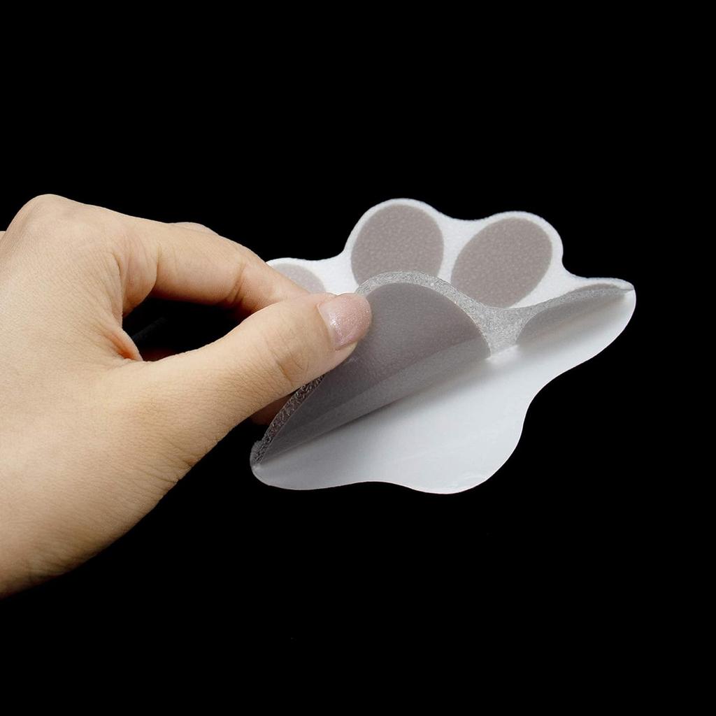 AUEAR, 10 Pack Adhesive Paw Print Bath Treads Non Slip Bathtub Stickers Strong Appliques Anti-Slip Traction to Tubs Decals