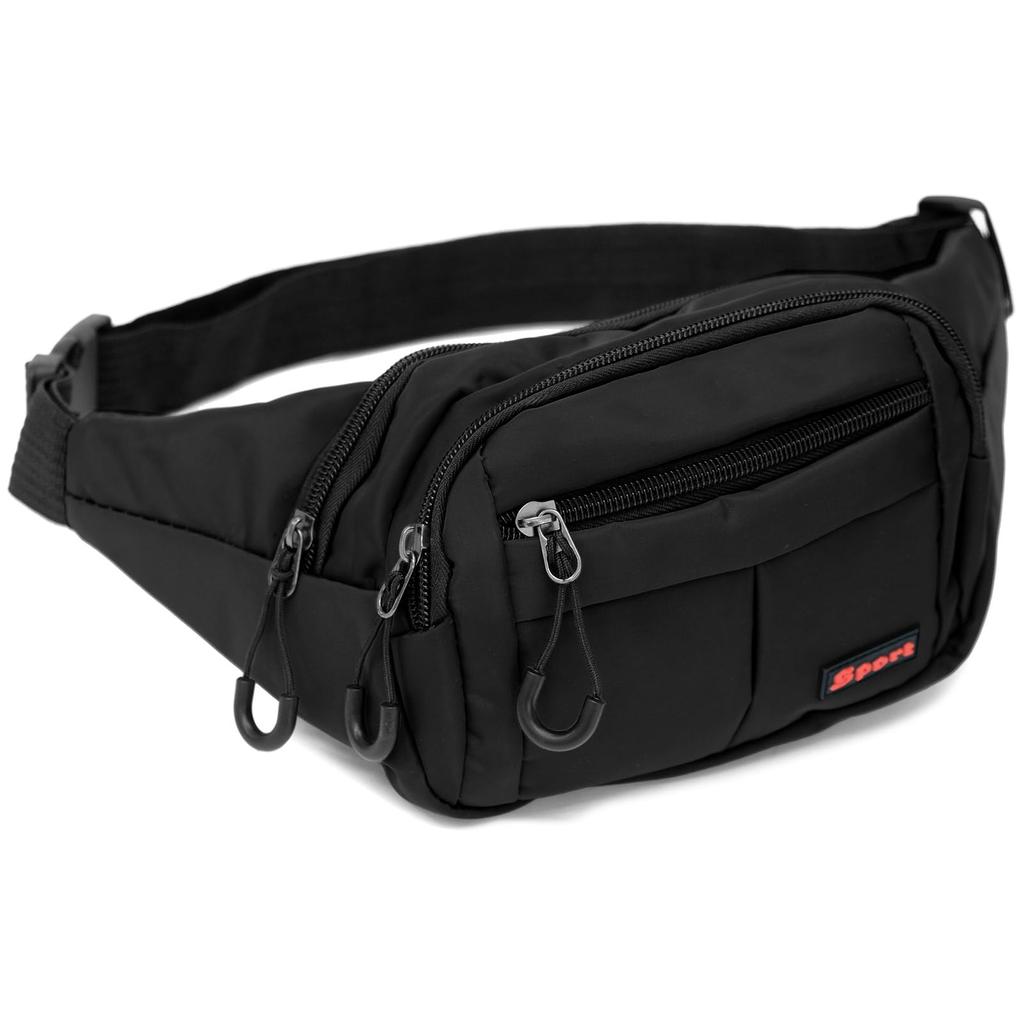 BEEL Waist Pouch for Men and Running and 4 Black Women, Pouch, Travel, Work, Lightweight, Pockets, Sports,