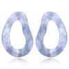 New European and American retro oval acrylic earrings with imitation marble pattern, personalized and versatile earrings