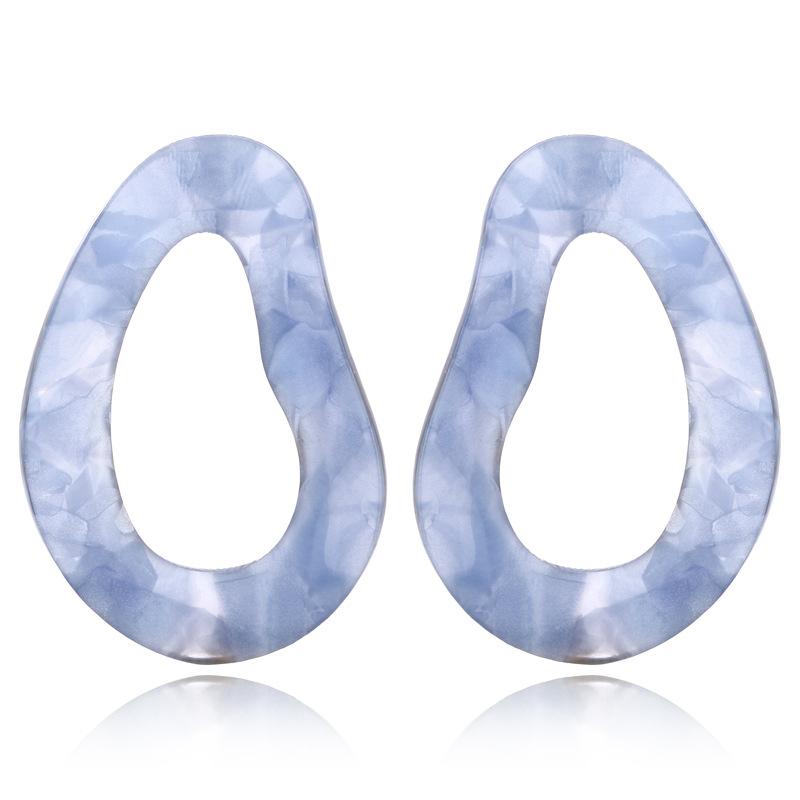 

Новые европейские и американские ретро овальные акриловые серьги с имитацией мраморного узора, персонализированные и универсальные серьги синий