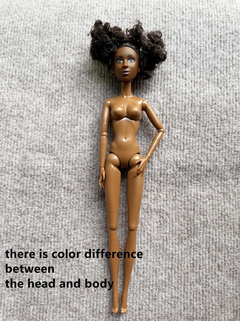 1/6 Dark Skin Tone Doll Figures Heads Joints Movable Solid Doll 30cm DIY Doll Playing Parts