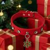 Cross-border Ready-Stock Pet Dog Collar PU Leather Instagram Style Corgi Teddy Non-Choking Christmas Pendant