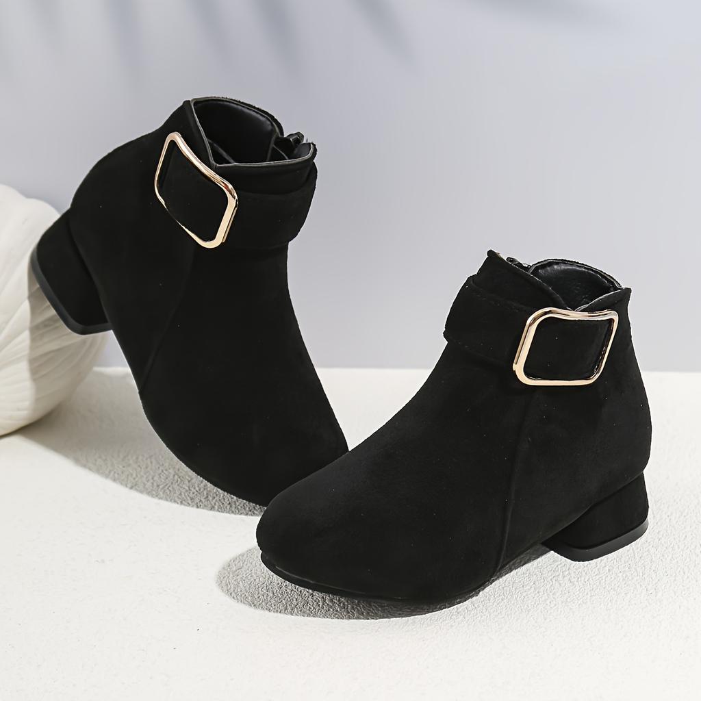 Trendy Elegant High-heeled Boots With Zipper For Girls, Lightweight Non Slip Boots For Indoor Outdoor Travel, Spring And Autumn