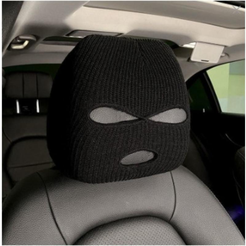 

Funny Personality Car Headrest Cover - Quirky Universal Auto Seat Head Cushion Sleeve for Sedan SUV Truck, Black White Interior чёрный