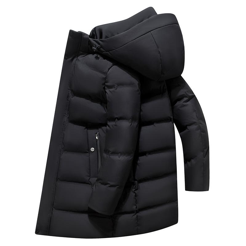 

Пуховик мужской средней и длинной зимней моды новая молодежная зимняя одежда утолщенный 4XL чёрный