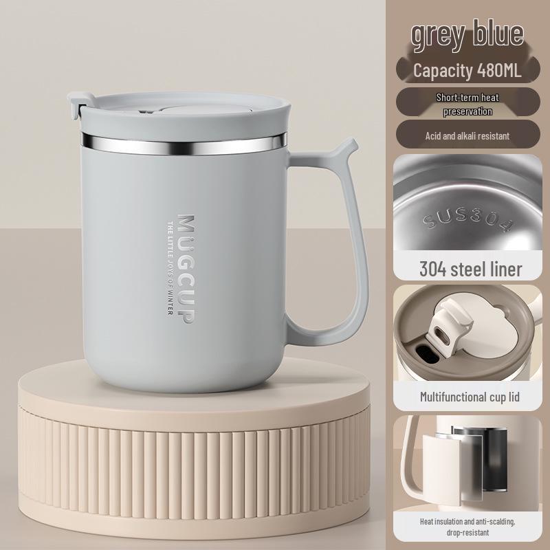304 Stainless Steel Insulated Coffee & Tea Mug with Lid - Large Capacity 401-500ml