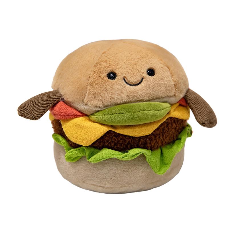 Creative Realistic Hamburger Plush Toy Soft Stuffed Bouquet Toy Funny Food Flower Pillow Cute Burger Doll Birthday Gift