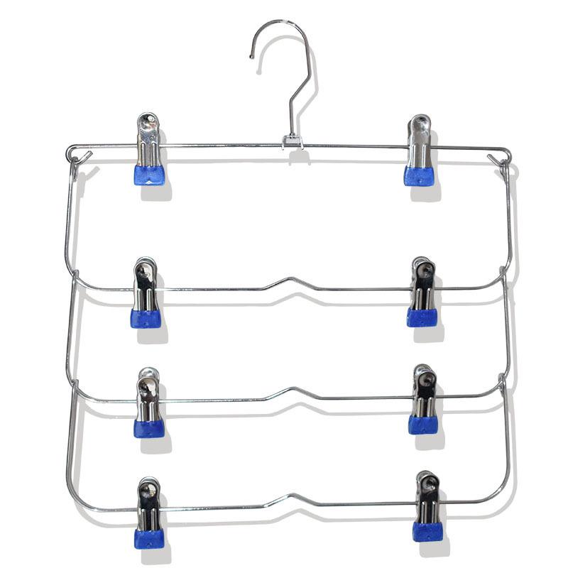 

Multifunctional Folding Pants Hanger with Skirt Clips, Creative Wardrobe Storage Solution. синий