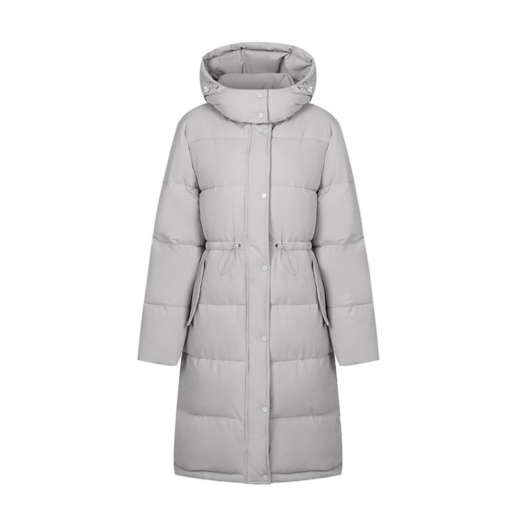 Winter New Women's Long Hooded Puffer Coat, Korean Style Simple Warm Fashion Thick Cotton Parka Outerwear