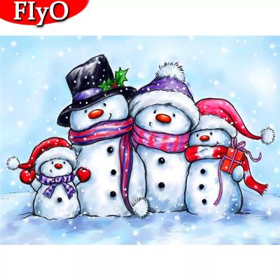 Ricamo Diamante 5D Pupazzo di Neve di Natale Trapano Completo Regalo Fatto a Mano Pittura Diamante Mosaico Paesaggio Decorazione Invernale per la Casa