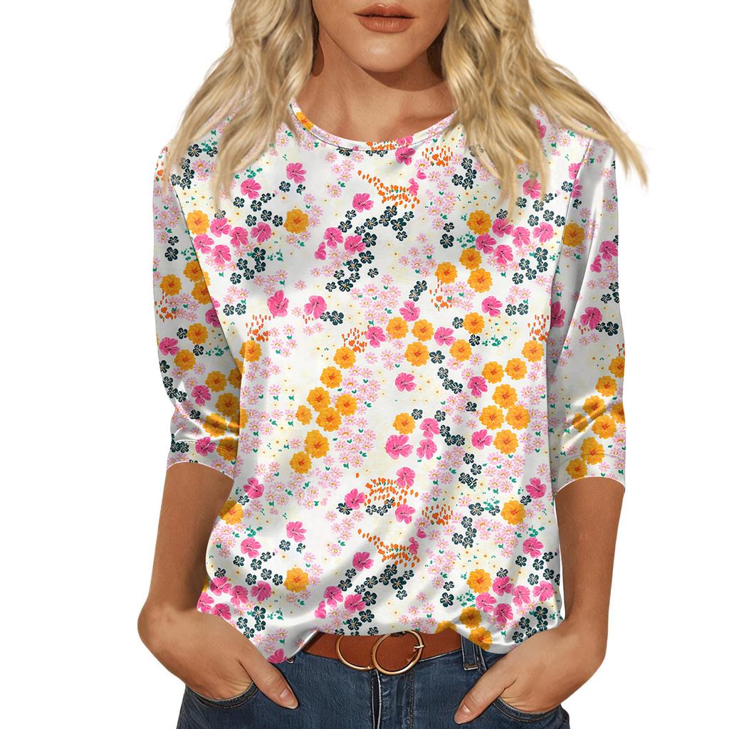 Blouse For Women Dressy 3/4 Long Sleeve Shirts Business Casual Outfit Tops