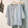 Korean Style Color-Block Slimming Short Sleeve T-Shirt