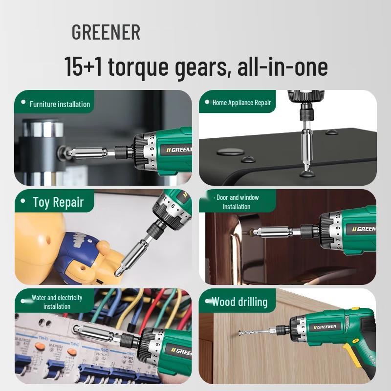 Green Forest 3.6V Cordless Electric Screwdriver Set CN plug (adapter included)