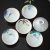 Chinese Ceramic Tea Cup Hand-painted Flower and Bird Cup Travel Tea Bowl Home Ceramic Tea Set Master Cup 60ml