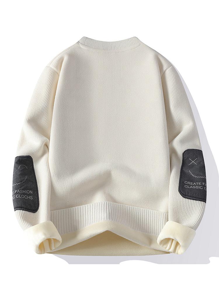 Plüsch-Winterpullover für Herren: Dicker Samt Langarm-Basisschicht für Jugendliche & Teenager