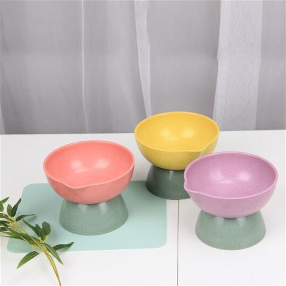 Bamboo Fiber Elevated Dowl Cats Dogs Feeder Creative Pet Food and Water Bowls with Stand Base Cute Puppy Feeding Products