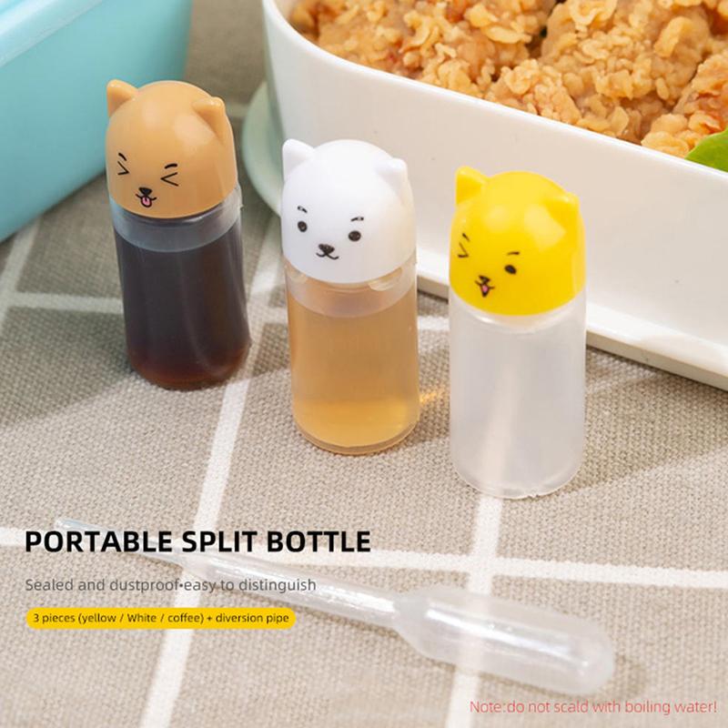 

6Pcs Portable Mini Ketchup Sauce Bottle Seasoning Sauce Bottle Tomato Salad Dressing Container For Bento Lunch Box Kitchen Accessories one size
