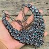 Faceted Swiss Blue Topaz Necklace Electroformed Copper Necklace Adjustable Chain Necklace Dainty Gemstone Necklace Handmade Jewelry For Gift
