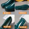Low-top rain shoes water shoes rain boots rubber shoes women's kitchen non-slip work waterproof shallow mouth adult flat bottom short overshoes summer