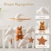 Baby Crib Mobile Wooden Rattle Toy Bed Bell Mobile Hanging Teddy Velvet Bear Doll Toy Newborn Music Box Crib Mobile Bracket Gift