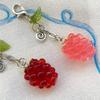 Playful Beaded Keychain Charm with Fruit Theme, Metal Link Chain and Clasped Attachment for Bags, Keys and Daily Use