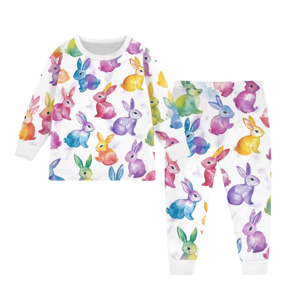 Children's Set - Printed Cartoon Two-Piece Outfit Set For Boys And Girls