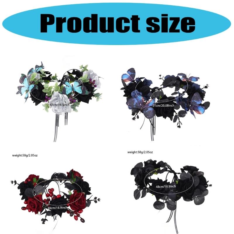 Day Of the Deads Headpiece Rose Flower Crowns Headband Halloween Cincos De Mayoes Party Costumes for Womens Gifts