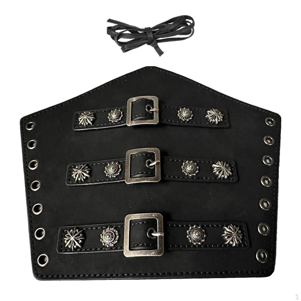 PU Leather Arm Guards Armband Medieval Bracers for Masquerade