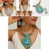 Spring 2025 Boho Jewelry Set With Electroplated Crystal Pendant And Artistic Earcuffs For Women
