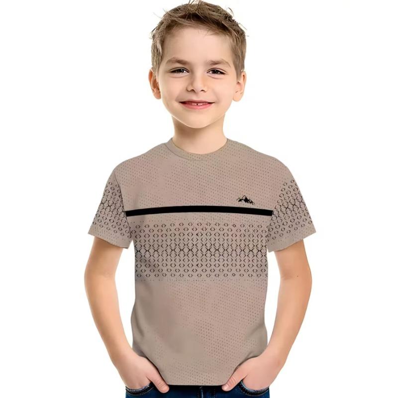 New Boys' Short Sleeve Round Neck T-Shirt