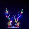 1PAIR Christmas Elk Colorful Hairpin Light, Three Light Modes Adjustable, Dress Up Costume, Stage Show Christmas Gift