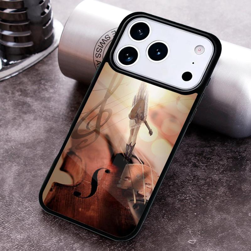 Musical Violin Guitar soft Phone Case for iPhone 17 16 15 Pro Max Air 14 13 12 11 Plus Shockproof Capa Cover