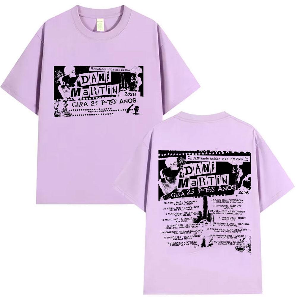 Rapper Dani Martin Tour 20252026 Graphic TShirts Men Punk Hip Hop Short Sleeve T Shirt Unisex Gothic Clothing Cotton Tshirt